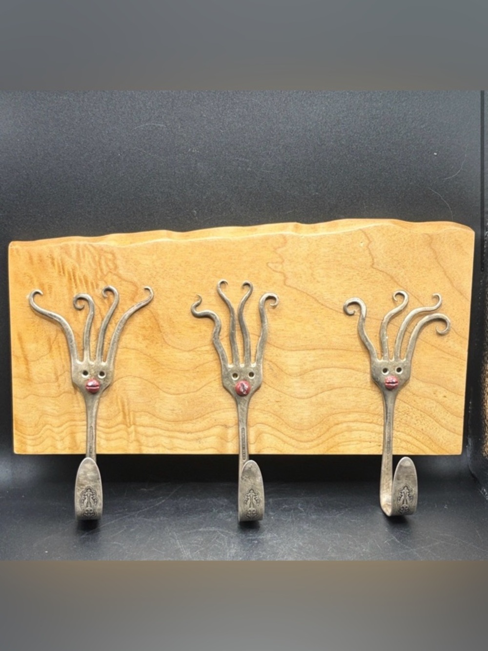 2013 Graham Schodda Spaghetti Heads Handcrafted Upcycled Fork Figure Wall Hook